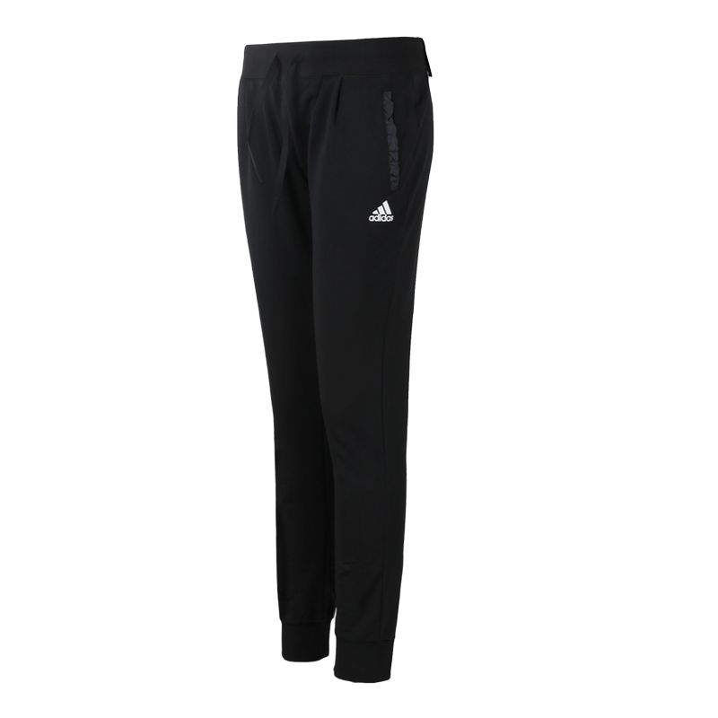 Adidas Pt Ft Ankle Solid Color Lace-Up Casual Knitted Sports Pants Women Bottoms Black DT2371