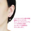 American style cubic white resin Miyabi Grace Women's earrings, non-pierced earrings, popular, painless, gold, earrings, double-sided, crystal,