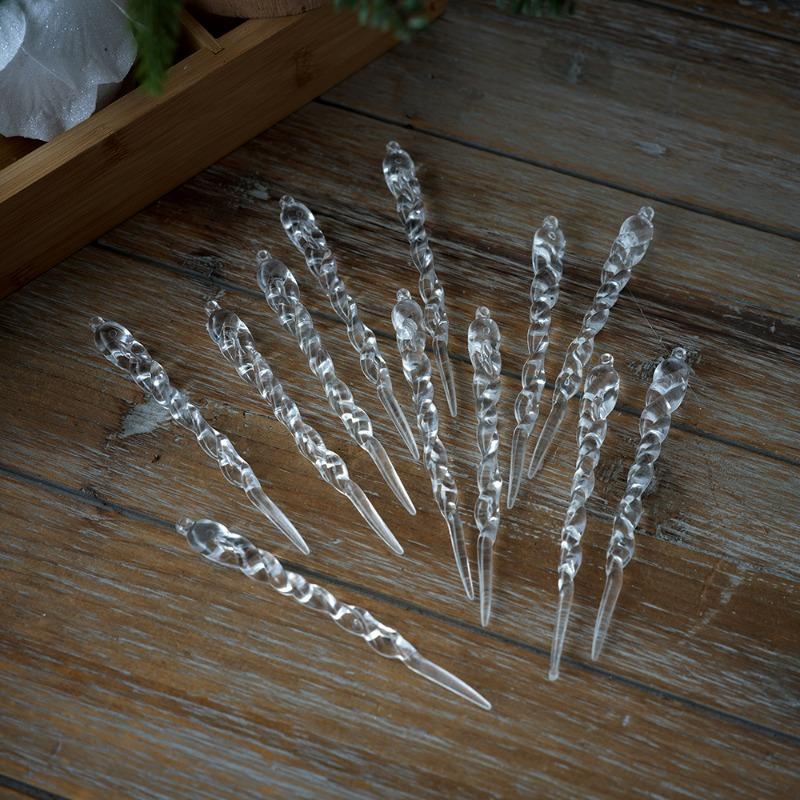 Real transparent ice bar hanging Christmas tree decoration thread hanging tree pendant Christmas decoration
