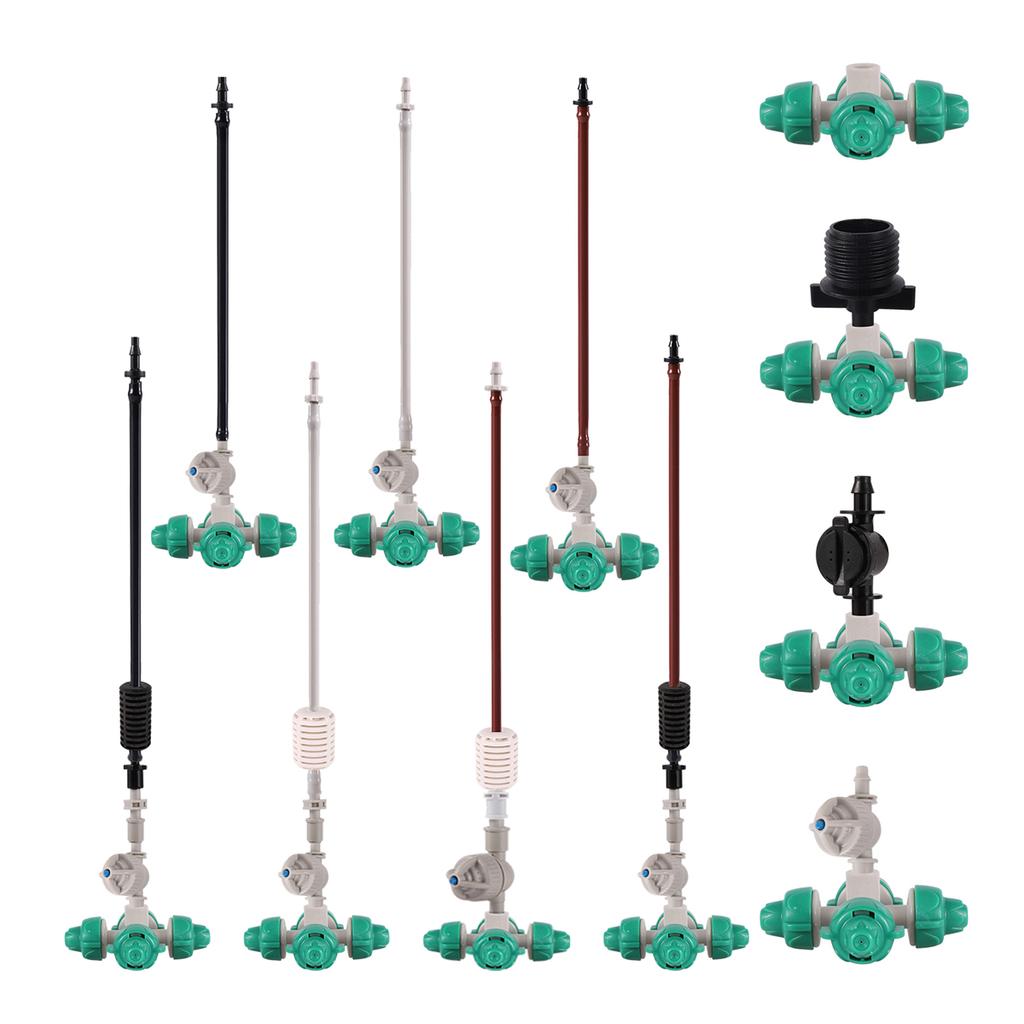 Orifice 0.5mm Cross Atomizing Micro-Nozzles Kit 6mm Hanging Vertical Misting Sprayer Landscaping Cooling Dust Removal Sprinkler