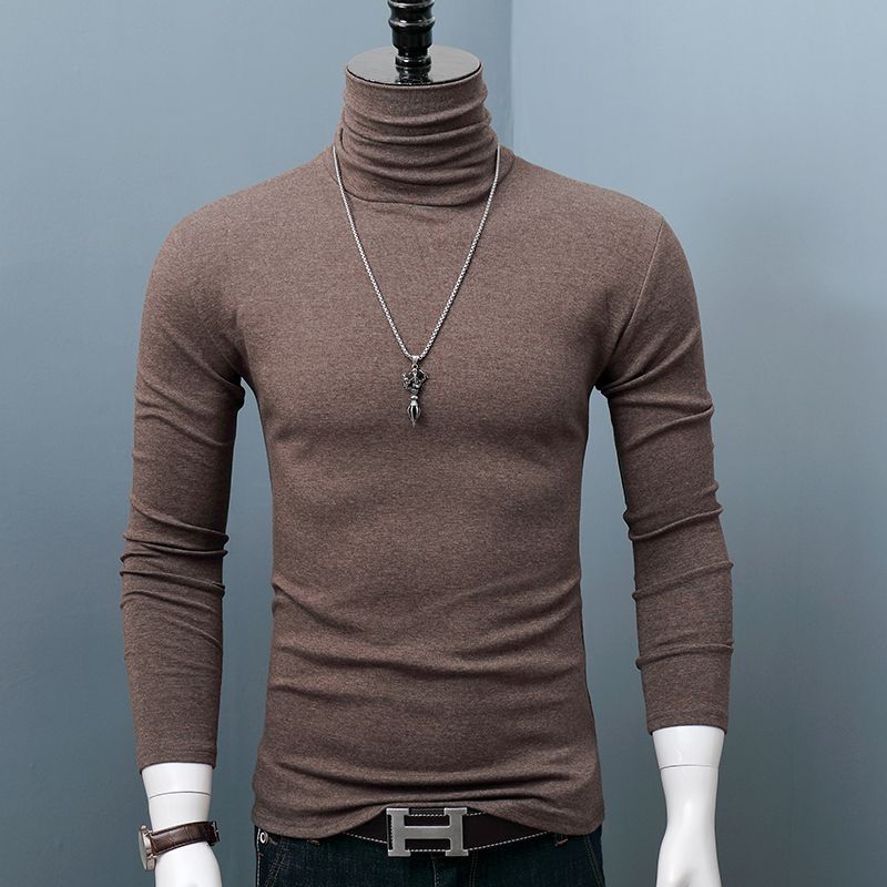 

Новые зимние водолазки, толстые мужские свитера, повседневные водолазки, однотонные, качественные, теплые, тонкие водолазки, свитера, пуловеры для мужчин XL кофейный