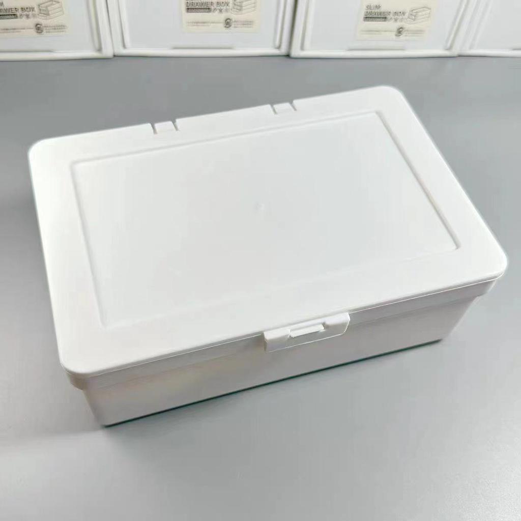 INS Style Pure White Flip-Top Storage Box - Dustproof Stationery & Scrapbook Organizer
