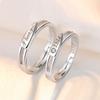 2pcs Couple 925 Sterling Silver Rings Sparkly Zircon for Women and Men Superior Luxury Wedding Jewelry Anniversary Gift