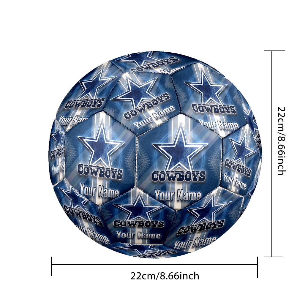 Dallas Cowboys Size 5 Football, Custom Name Text Personalized Soccer Ball Sport Training Gift