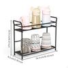 Desktop DoubleTier Mug Holder, SpaceSaving Organizer, Removable Drain Tray Black 2Layer L