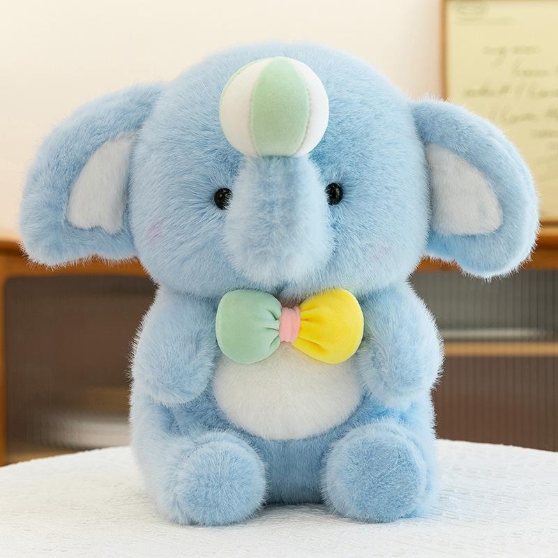 Popular Happy Baby Elephant Doll Learning Ornament Tie Cute Plush New Year's Toy Ornament Accompanying Doll