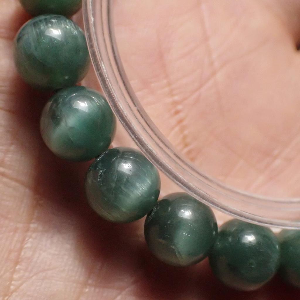Natural Eye Green Apatite Power Stone Bracelet [Happiness Stone] High-Quality Cat's (Apatite)