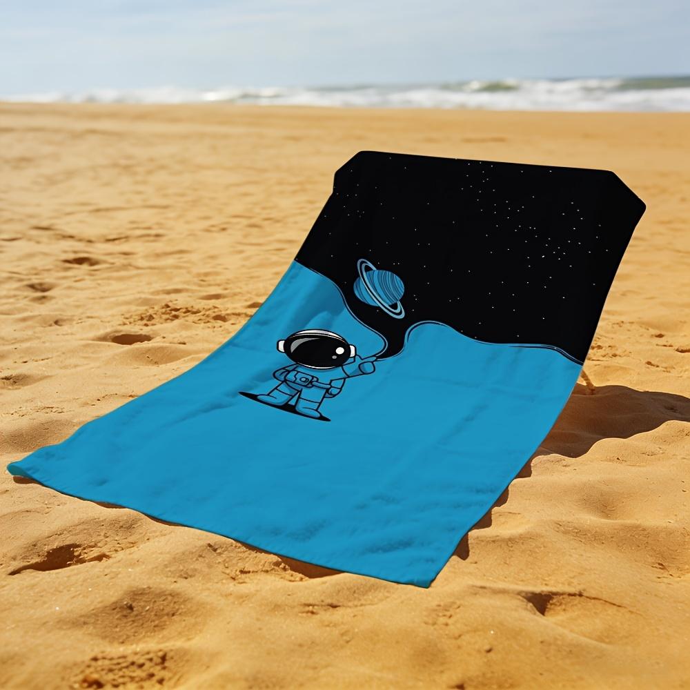 1pc Cartoon Astronaut Starry Sky Creative Beach Towel, Suitable for Swimming Pool, Yoga And Beach Use