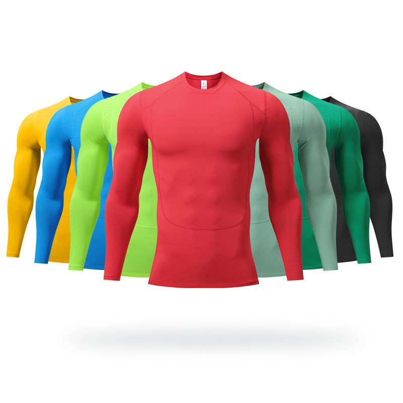 Nové sportovní jóga s dlouhým rukávem rychleschnoucí denní streč zeštíhlující a zeštíhlující běžecký tréninkový top teplá fitness souprava