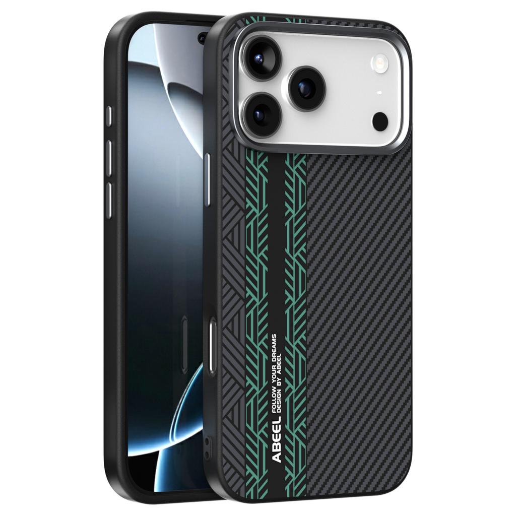 ABEEL For iPhone 17 Pro Max Case PC+TPU+Aluminum Alloy+PU Leather Phone Cover Compatible with MagSafe