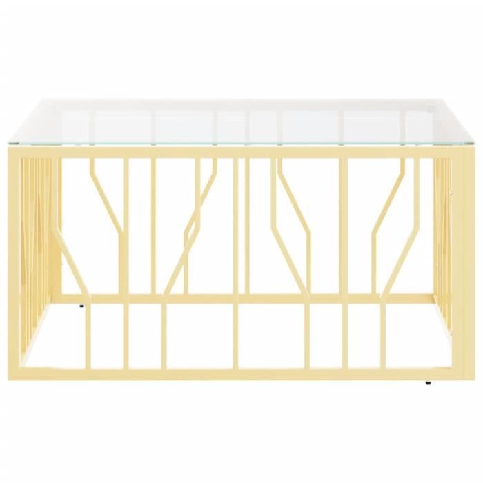 VidaXL Coffee Table Gold 80x80x40 Cm Stainless Steel and Glass 350058