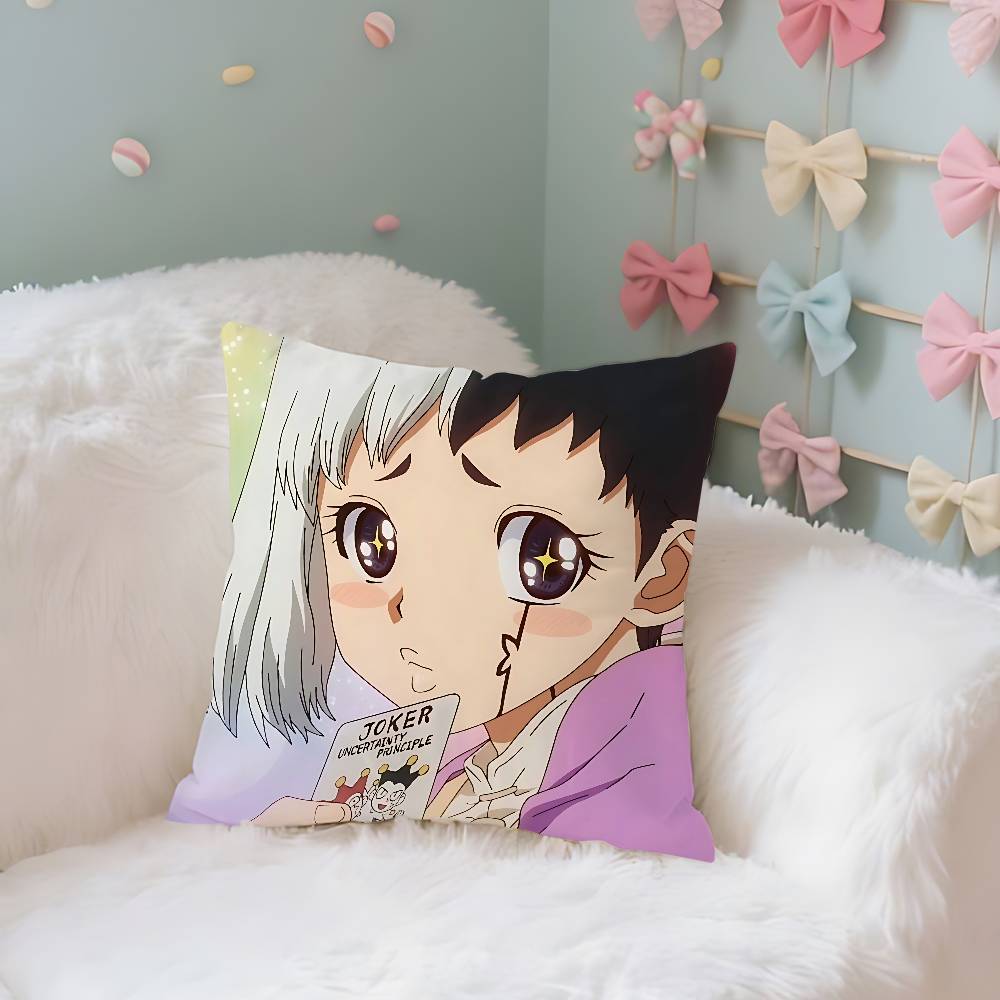 Dr. Stone Case Plush Fabric Soft Pillowcase Double Sided Print Cushion Cover Household Gifts