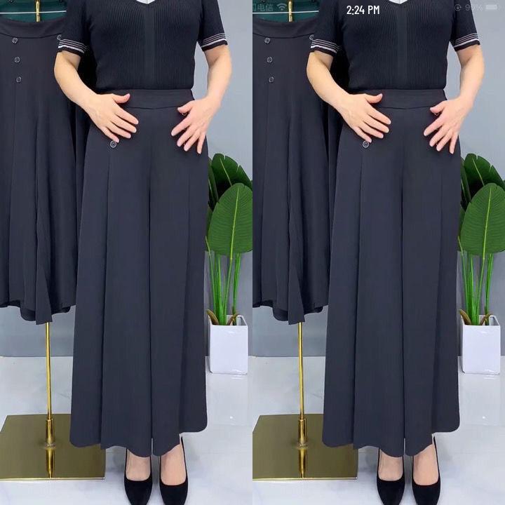 Pantaloni Larghi a Palazzo Svasati Estivi 2026 da Donna per Mamme di Mezza Età - Pantaloni-Gonna Sottili ed Eleganti
