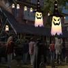 1PC Halloween Witch Hat Hanging Light Ghost Wizard Hat Shaped LED Ghost Lamp Battery Powered Hanging Flashing Witch