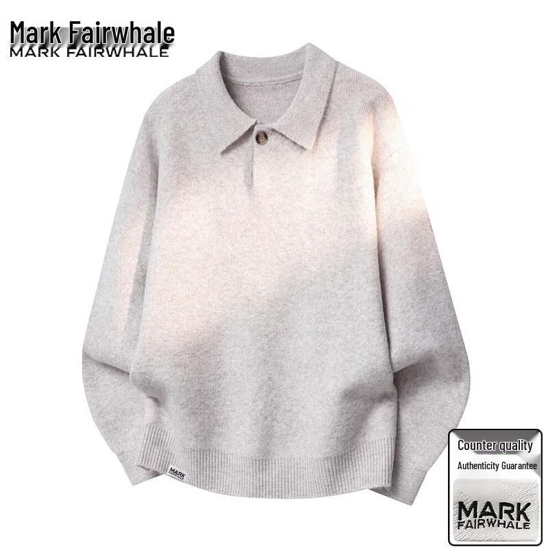 Mark Fairwhale Men's Solid Lapel Knit Sweater