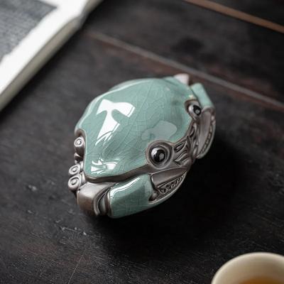 Cracked Glaze Crab Play Handmade Kongfu Tea Pet Decoration Tea Table Ceremony Accessories Tea Pet Furniture For Display