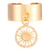 Luxury Design Baroque Pearl Eye Snake Pendant Rings for Women Retro Charm Gold Color Zircon Starfish Shell Finger Jewelry Gift