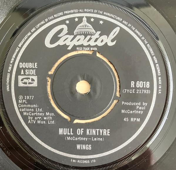 

7inch Record WINGS Mull Of Kintyre Girls School R6018 Capitol Records 1977 UK Rock Used