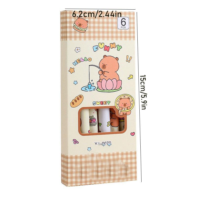 12Pcs(4 Sets) Capybara Press Erasable Gel Pen for School Students Cute Rub Easy Rub Hot Erasable Neutral Pen 0.5mm