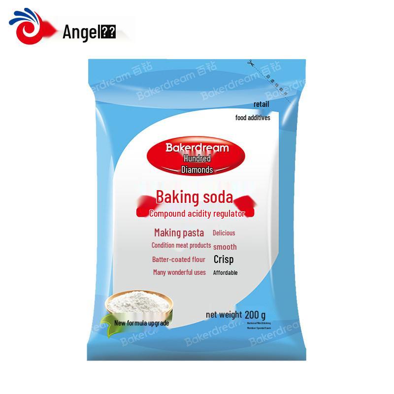 Angel Bai Zhuan Edible Baking Soda 200g - Multi-functional Kitchen Soda Powder for Dough Raising & Biscuits