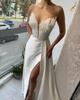 GY feathers mopping floor swinging slit dress dress European and American