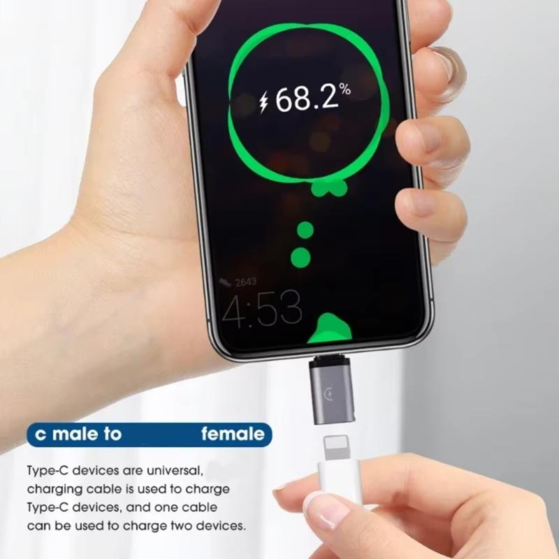 Aluminum Alloy 8Pin Female To Type C Male Adapter for Device Connectivitys and Fast Charging