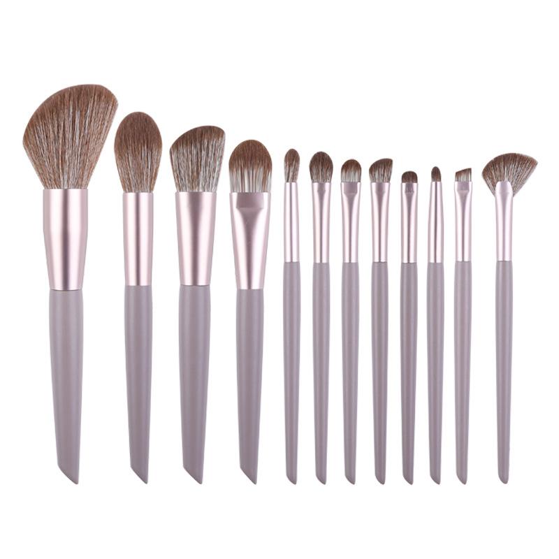 

Makeup Brush Set Full Set Of 12 Milk Coffee Foundation Brush Eyeshadow Brush Lip Brush Oblique Cut Tip Tail Beauty Tool Set mei fox makeup brushes