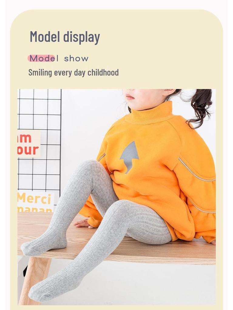 Stickade babystrumpbyxor - Andningsbara vår/höst strumpbyxor för spädbarn med kabelstickad design