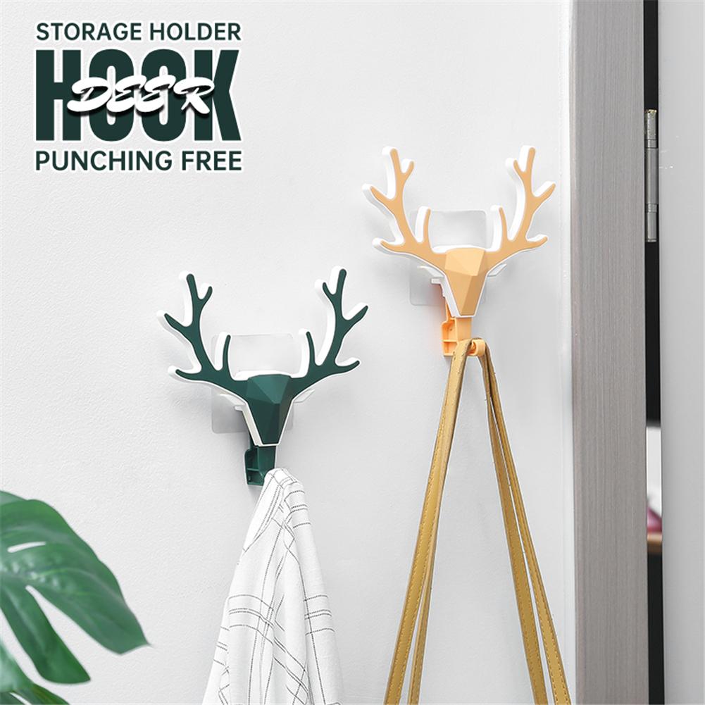 Schwarz Hirsch Horn Wand Hängen Haken 3D Elch Kopf Anhänger Rack-Home Wand Dekor