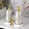 Kreative Vergoldete Keramik-Lotionflasche mit Marmormuster Hotel-Shampoo-Nachfüllflasche Unregelmäßiger Spender Badezimmerzubehör