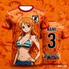 New Japanese Anime One Piece Special Edition Football Jersey Football Family Matching Casual Wear Quick-Drying Sports T-shirt