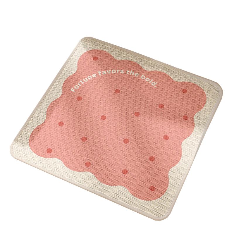 1Pc Summer Fashion Polka Dot Pattern Durable Seat Cushion Simple Cooling Mat Breathable Ice Silk