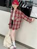 Girls' Plaid Long-Sleeve Shirt Jacket for Autumn 2025 - Fashionable Spring Top for Big Kids