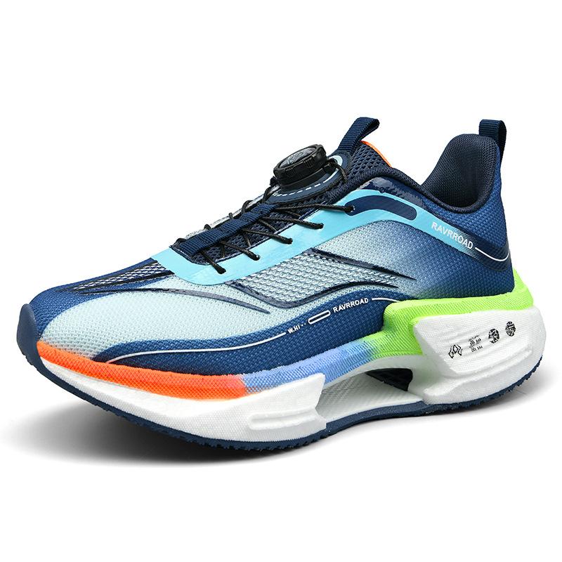 

2025 new hollow popcorn carbon plate soft-soled running shoes men s training actual combat high elastic shock absorption breathable sports shoes 44
