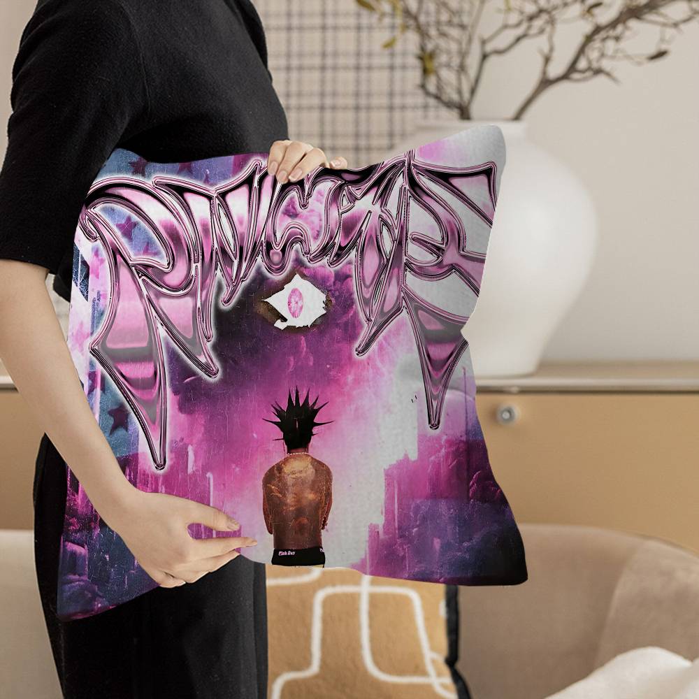 Rapper Lil Uzi Vert Pink Pillow Cushion Cover Pillowcase Living Room Sofa Home Decor Customized