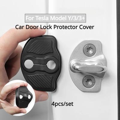 4 stuks Auto Deur Geluidsdempende Kussen Silicone Deurslot Gesp Afdekking Voor Tesla Model Y/3/3+ Highland 2017-2024 Auto Accessoires