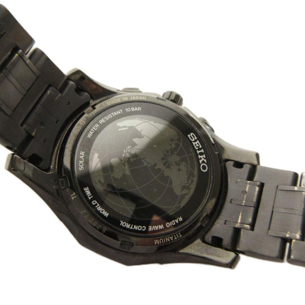 Seiko Brightz BRIGHTZ 3 Watch, Radio-Controlled Solar, Analog, Hands, Calendar, Titanium, Black, 8B53-0AC0 /YT D Men's