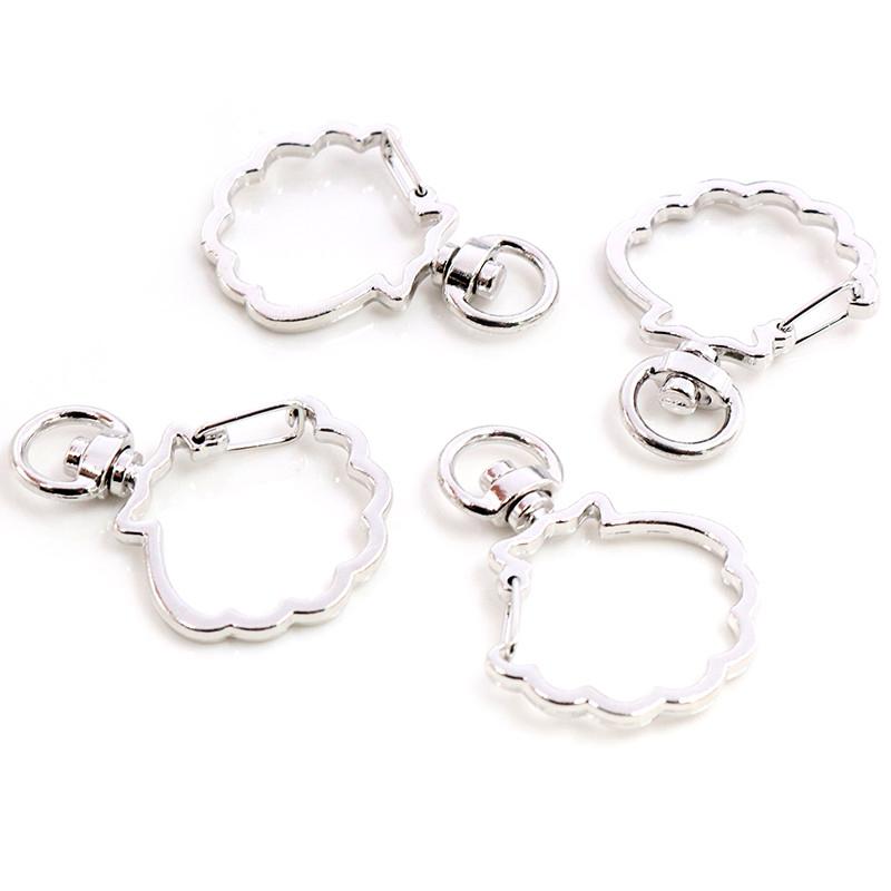 10pcs Cat Heart Snap Hook Trigger Clips Buckles For Keychain Lobster Lobster Clasp Hooks for Key Ring Clasp Jewelry Supplies