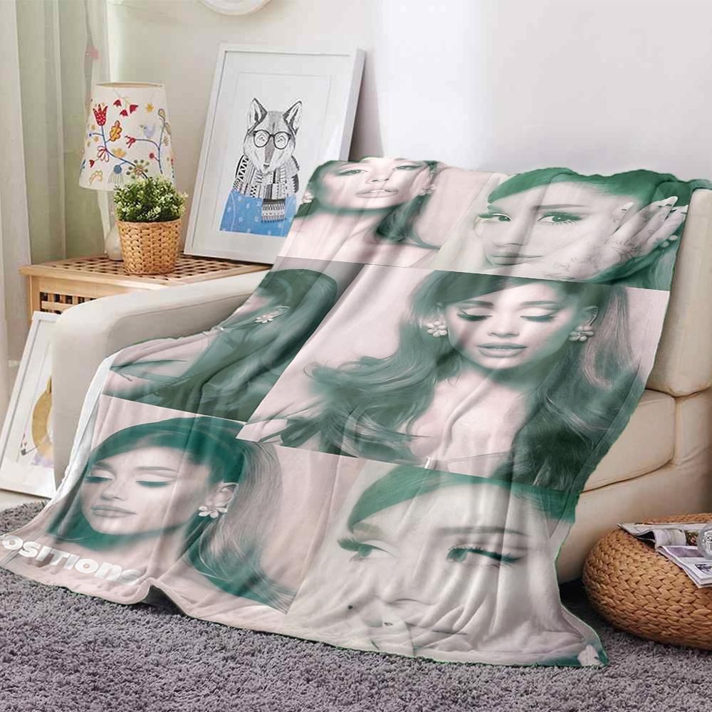 Ariana Grande Poses Blanket Soft Throw Blanket For Home Bedroom Bed Sofa Travel Office Solid Christmas Blanket