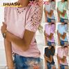 Moda Donna Casual Tinta Unita Stampa Manica Corta Girocollo Camicie & Bluse Design Unico