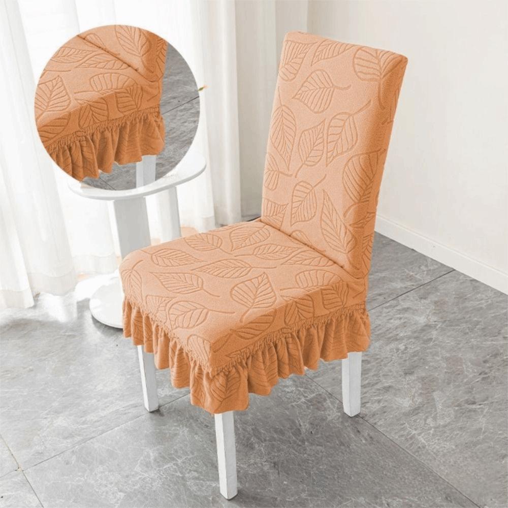 High-elastic Dining Chair Cover Anti-slip Anti-dirty Stool Slipcover Soft Skirt Edge Integrated Seat Cover for Home Decoration