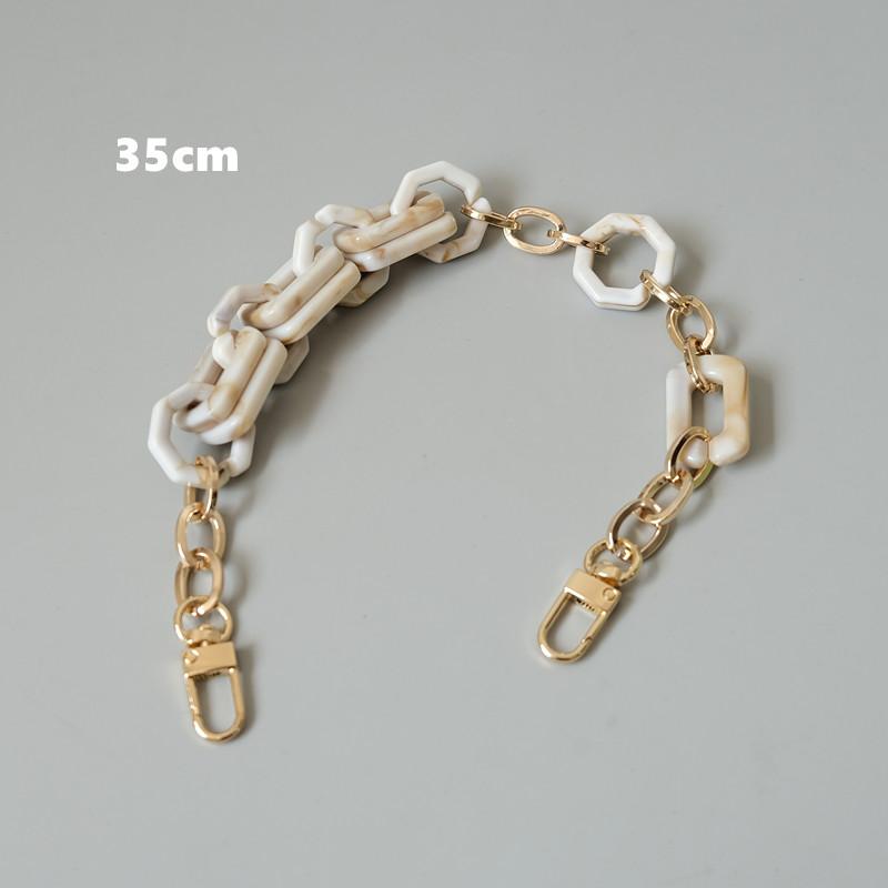 

Новый аксессуар для женской сумки, однотонный белый, бежевый, из акриловой смолы, квадратные детали, браслет ручной работы, женский сменный браслет с ручкой для сумки, цепочка 35CM бежевый