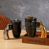 Simple Ceramic with Lid Creative Revolver Mug High Value Water Cup Household Cup Water Cup New and Peculiar Cup