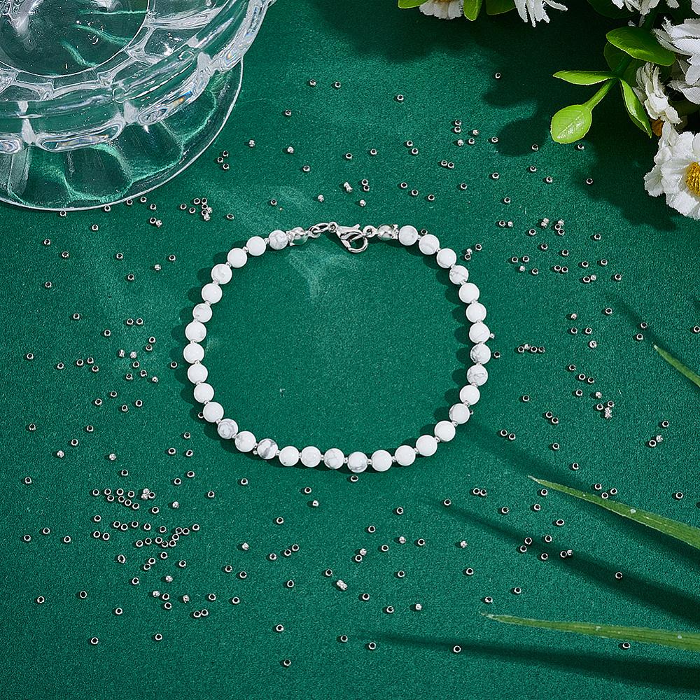 5000Pcs Rondelle Brass Crimp Beads, Rondelle, Platinum, 1.5mm, Hole: 0.5mm, 5000pcs/set