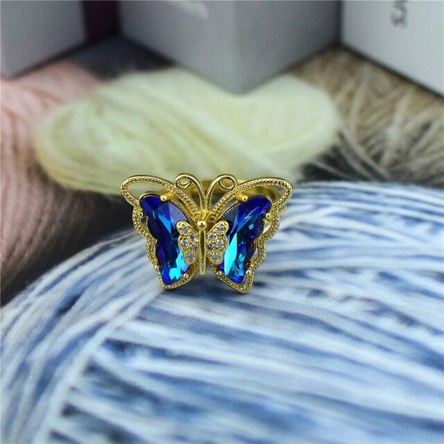 New Glass Color Opening Adjustable Ring Men 'S Jewelry Women 'S Gift Exquisite Jewelry Glittering Jewelry Electroplating Colo