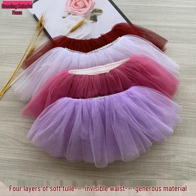 Barns Fyrlagers Balett Tyll Underkjol för Dansföreställningar