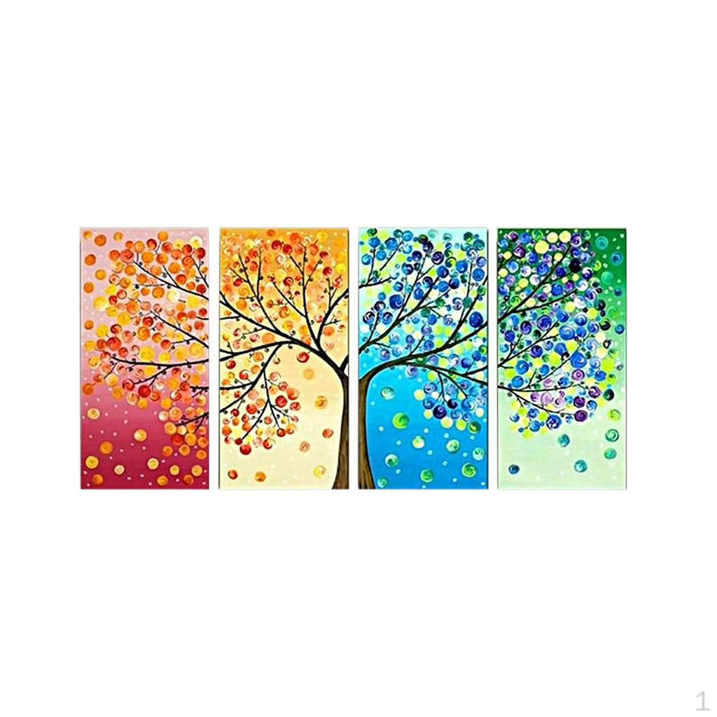 

4 Piece Season Trees Canvas Print Wall Art Painting Picture Home Hall Decor