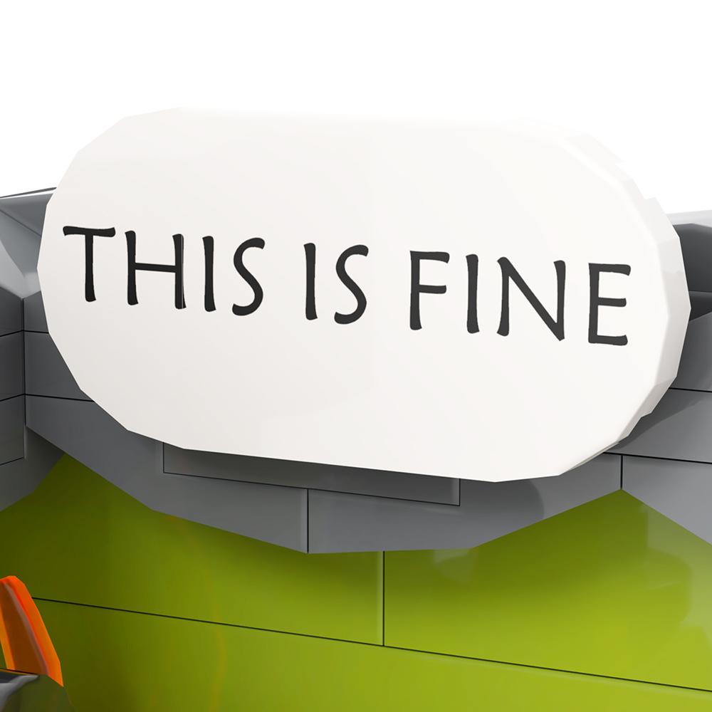 MOOXI THIS IS FINE 2.0 134Pcs MOC Bricks Creative Caricature Figure Building Blocks Kids Toys For Children Birthday Gift MOC1386