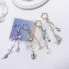 Elegant Beaded Keychain Phone Charm Bow Star Heart Moon Flower Keyring Pendant