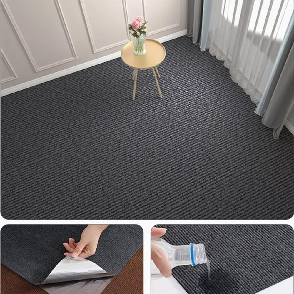 Room Decoration Staircase Carpet Living Room Water Uptake Rugs for Bedroom Kitchen Home Decor Bathroom Self-adhesive Solid Color